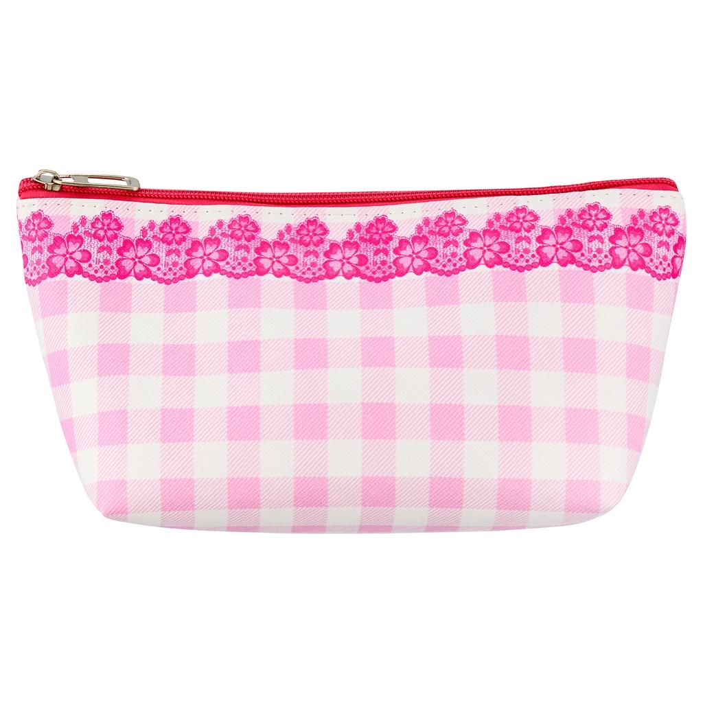 Eklips Pink Plaid Makeup Bag