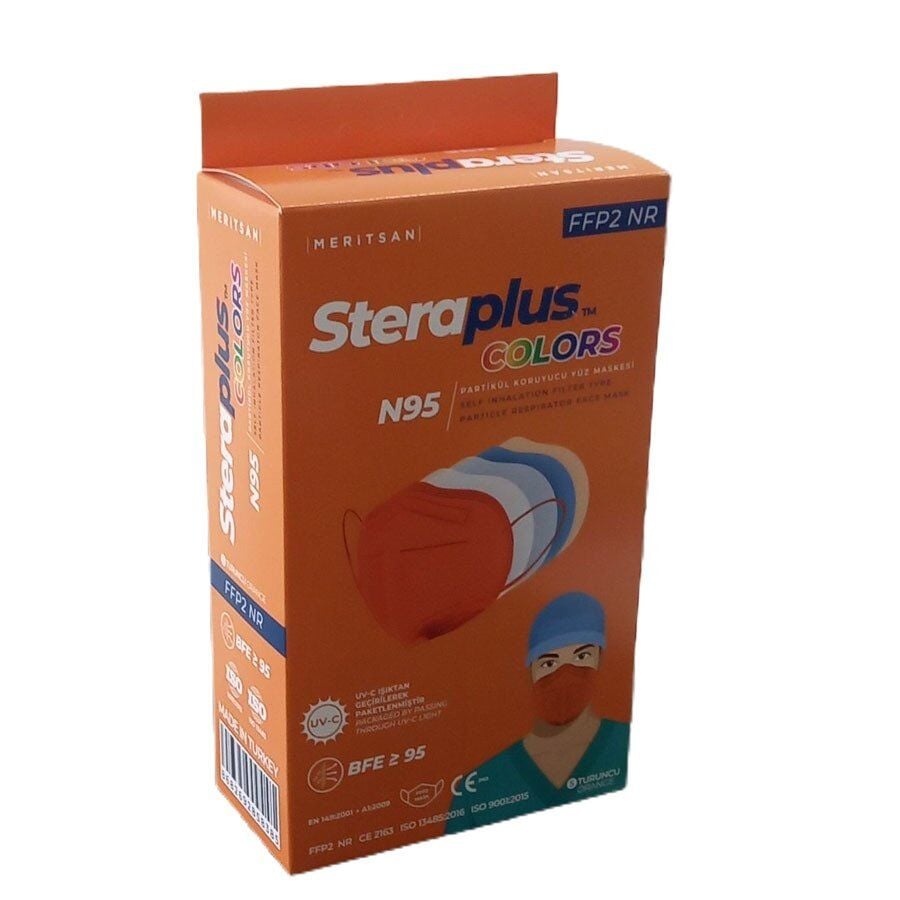 Steraplus FFP2 5-Layer Protective N95 Face Mask Orange 10 Count