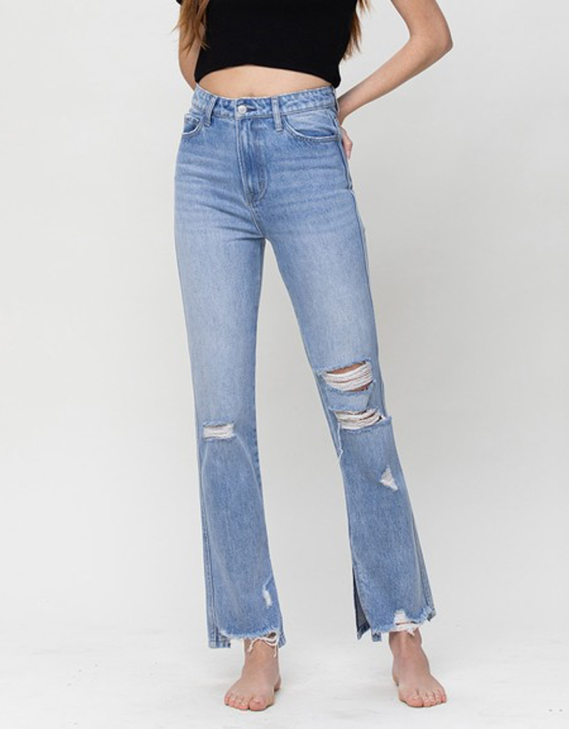 Super High Rise Straight Ankle With Slit Detail