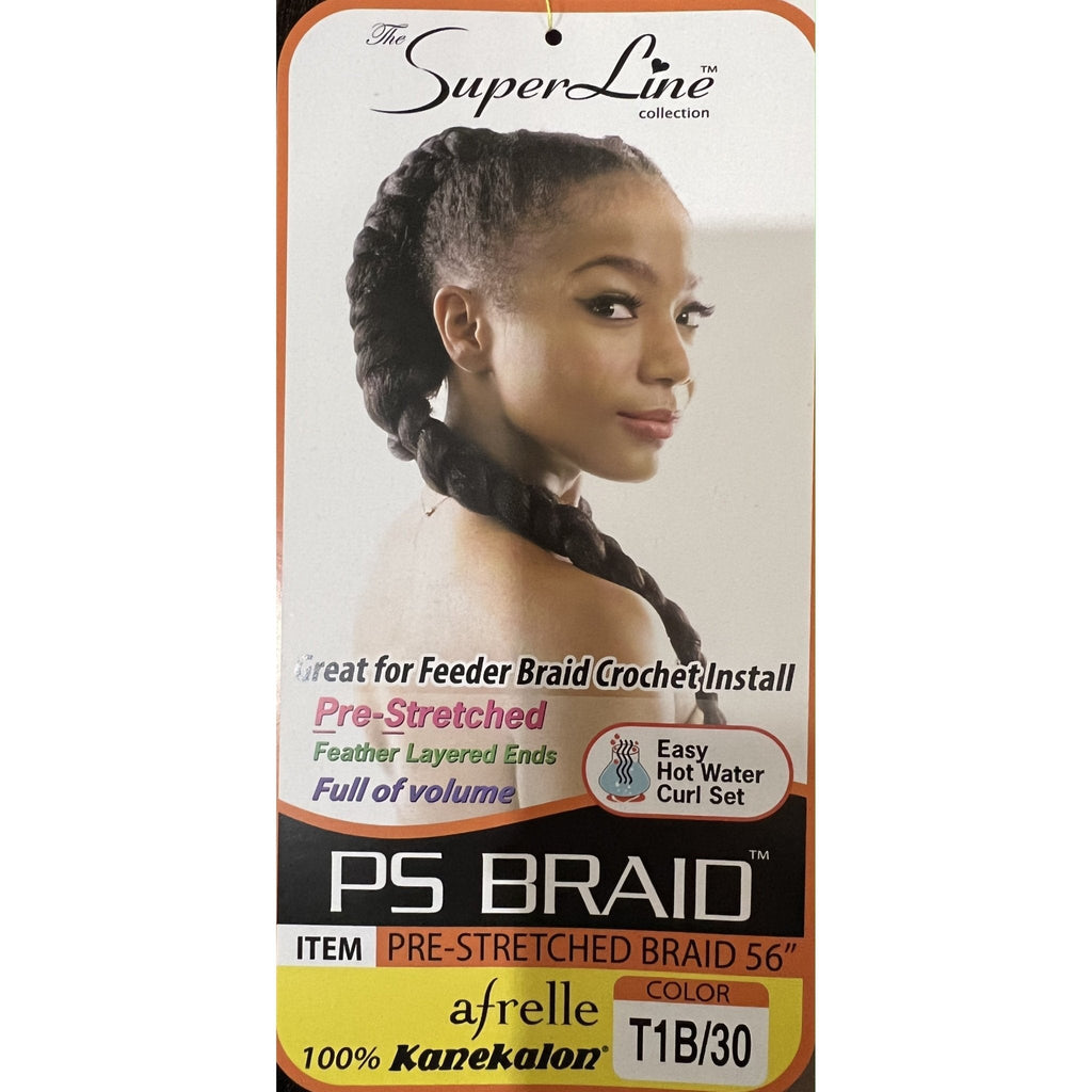 Superline Synthetic Afrelle 100% Kanekalon Pre-Stretched Jumbo Braid 56" T1B/30