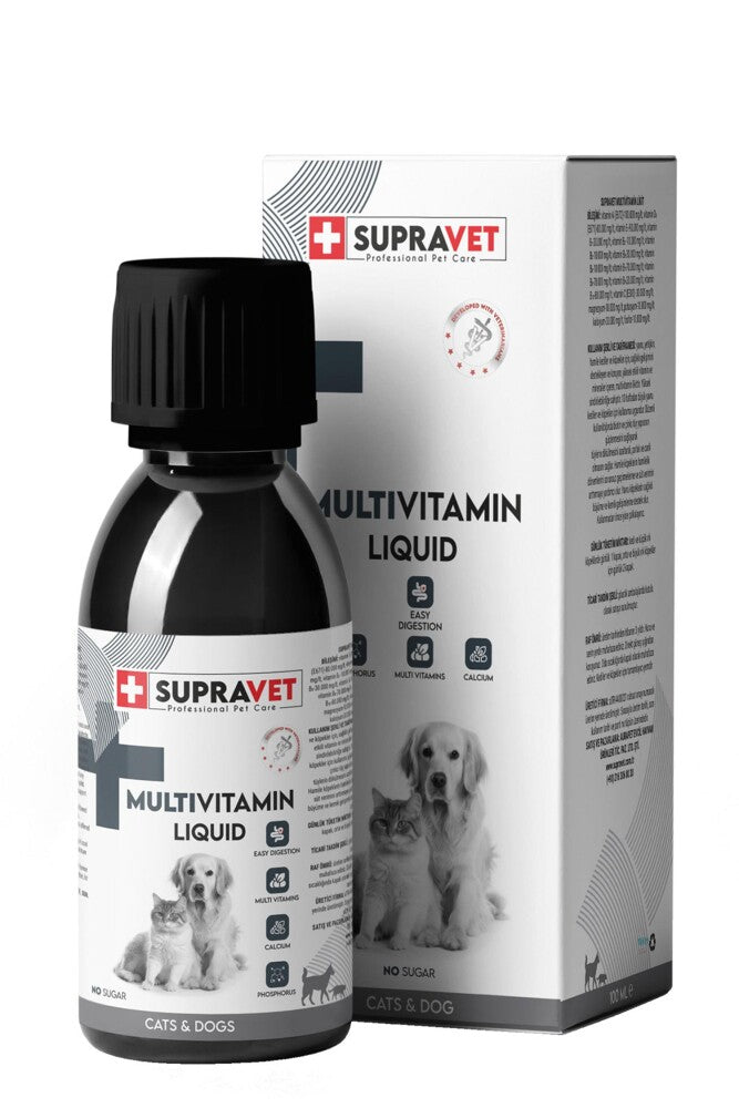 Supravet Multivitamin Liquid Drops for Cats & Dogs 100 ml