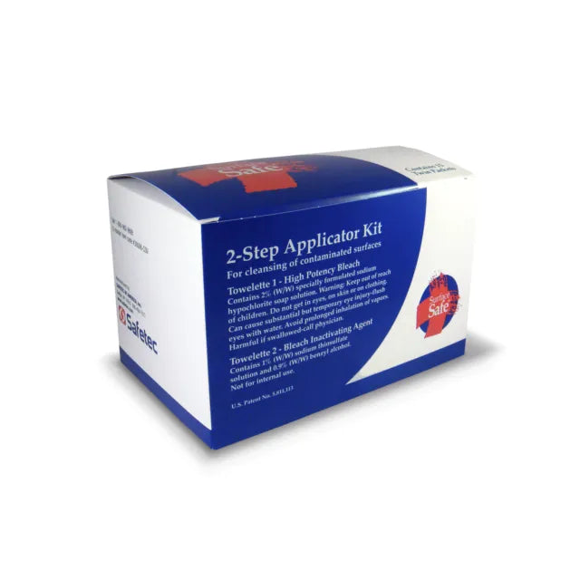 Surface Safe 2-Step Applicator Kit – Bleach Cleansing & Inactivating Towelettes (15 Twin Packets)