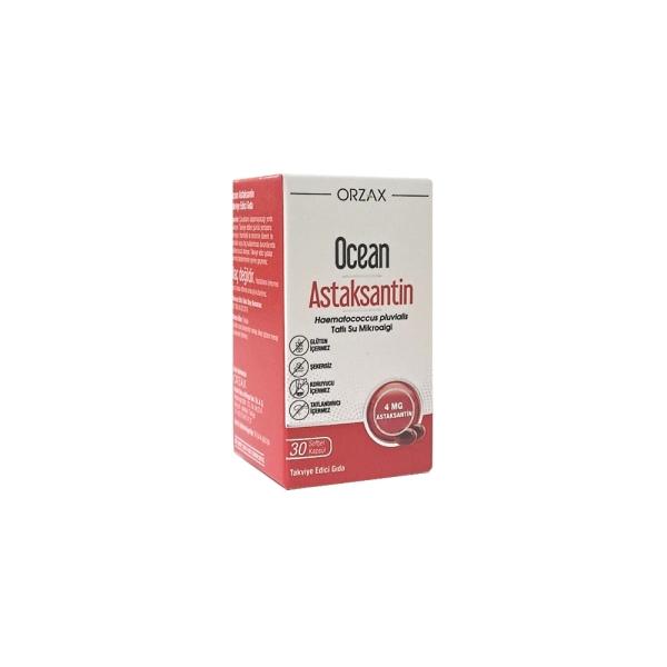 Orzax Ocean Astaksantin 30 Softgel Capsule - Natural Antioxidant Supplement for Overall Wellness