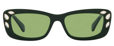 Swarovski 6008 Green Square Frame Designer Sunglasses 54mm