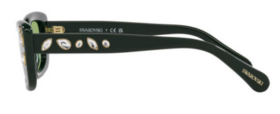 Swarovski 6008 Green Square Frame Designer Sunglasses 54mm