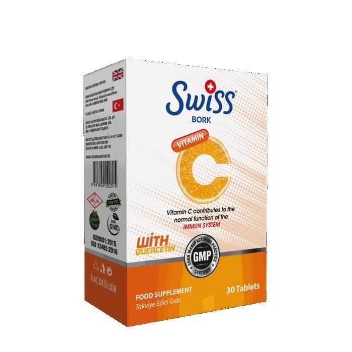 Swiss Bork Vitamin C with Quercetin Immune Support 30 Tablets
