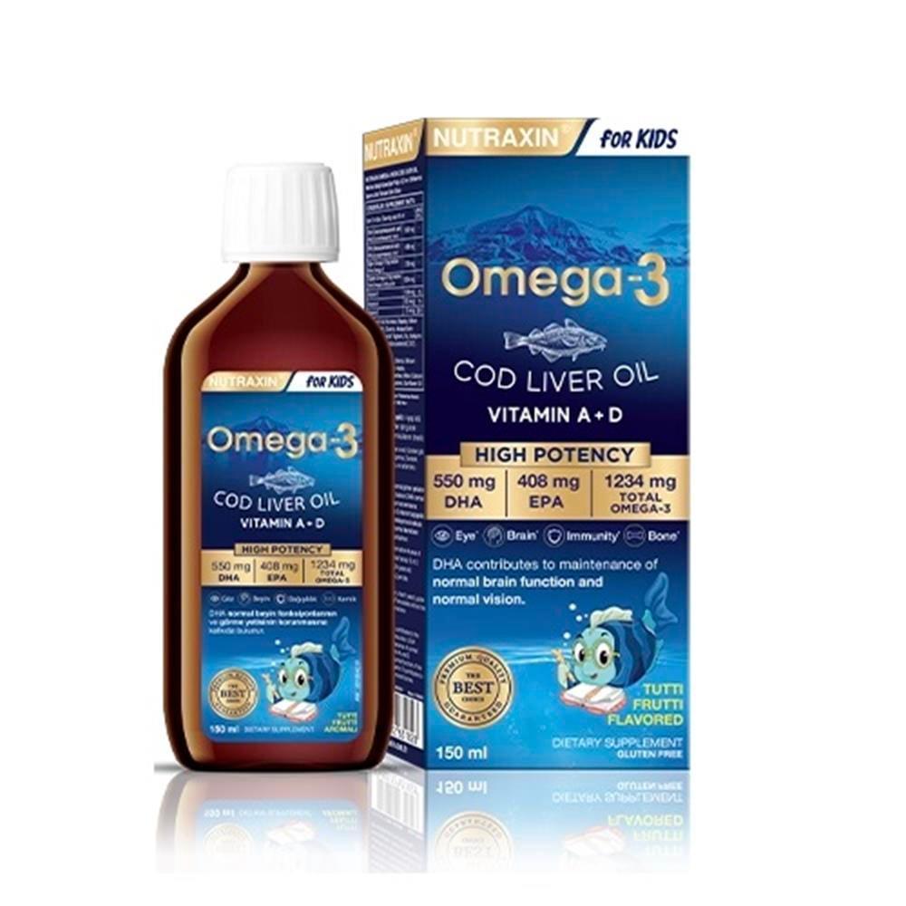 Nutraxin Omega-3 for Kids Liquid Fish Oil, 5.07 fl oz - Brain Development