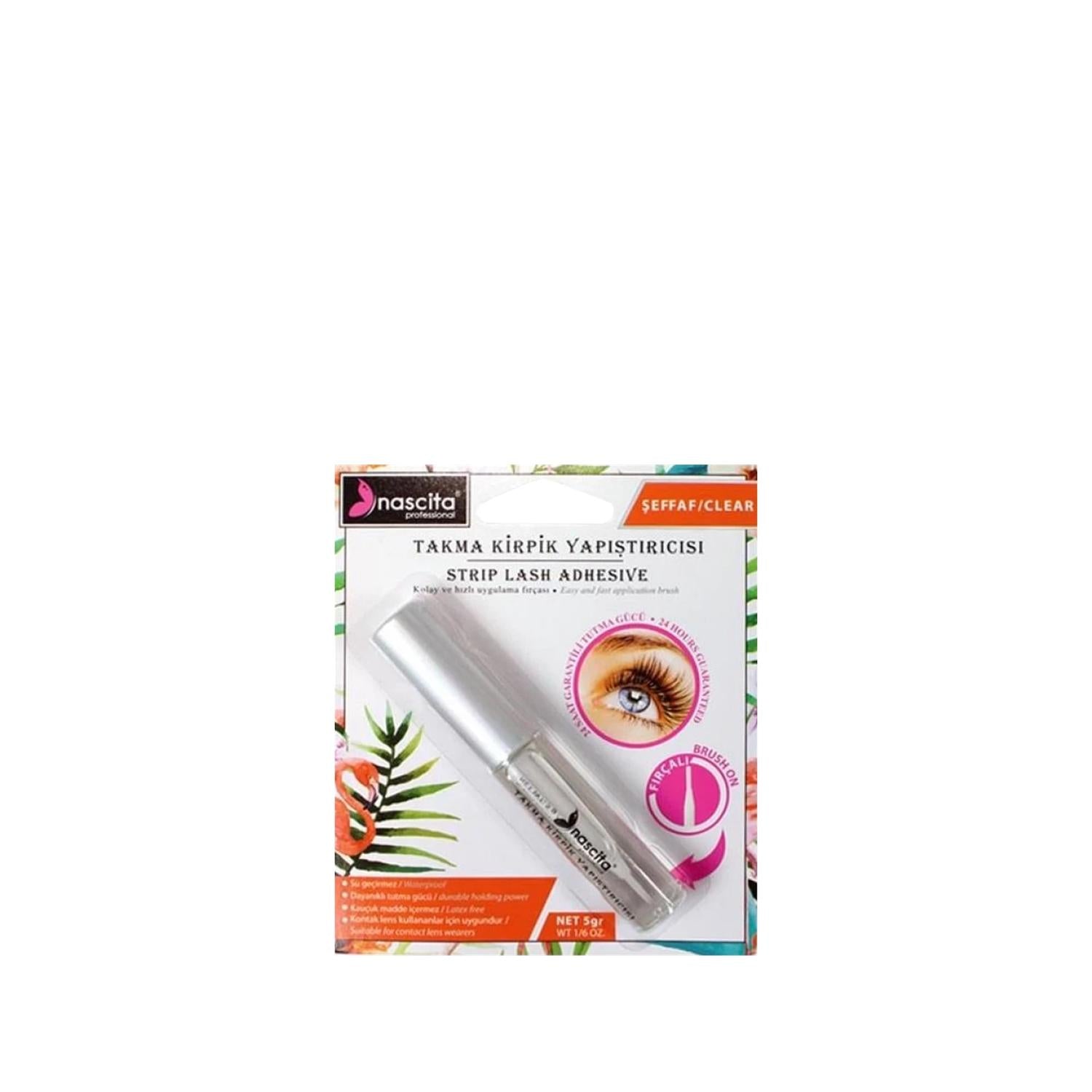 Nascita Transparent Eyelash Glue 5g - _effaf Kirpik Yapõ_tõrõcõ for False Eyelashes, Invisible Adhesive for Natural Look