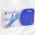 Tuncpek Powder-Free Blue Nitrile Gloves Large 100 Count