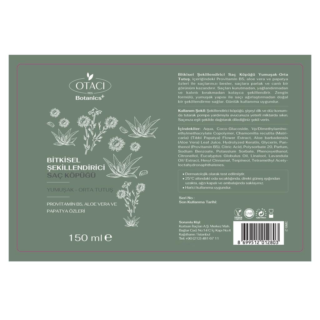 Otaci Botanics Herbal Styling Hair Mousse 150 ml