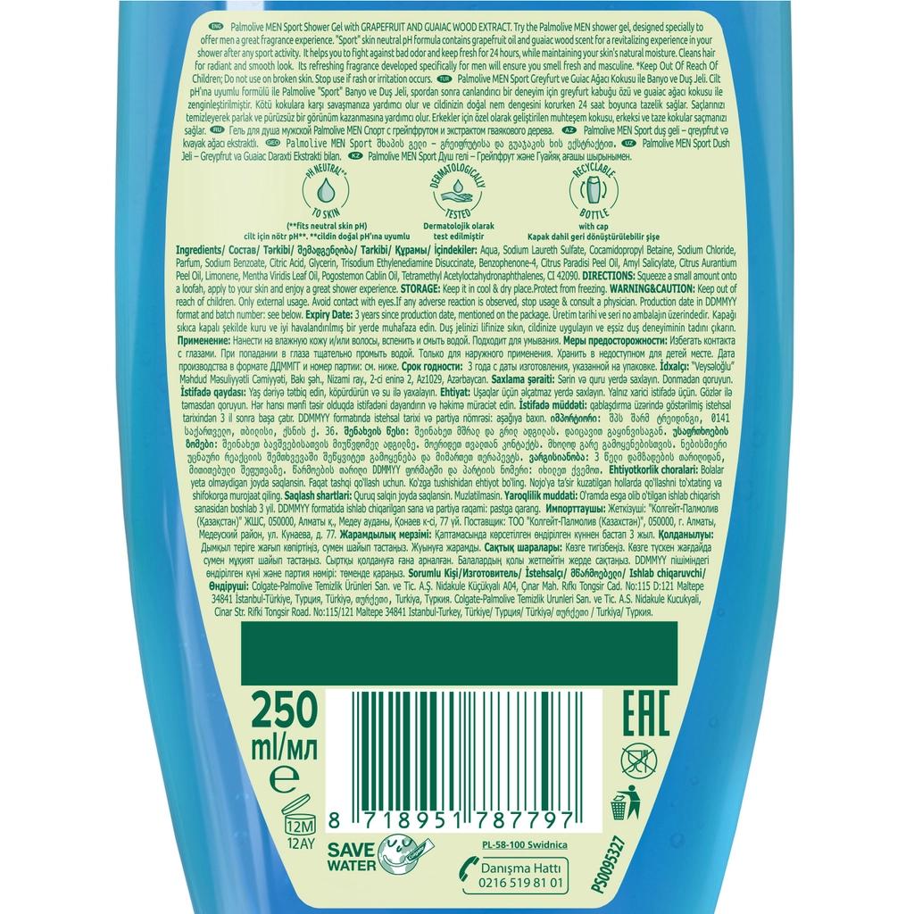 Palmolive Men Sport 5-in-1 Refreshing Shower Gel 250 ml