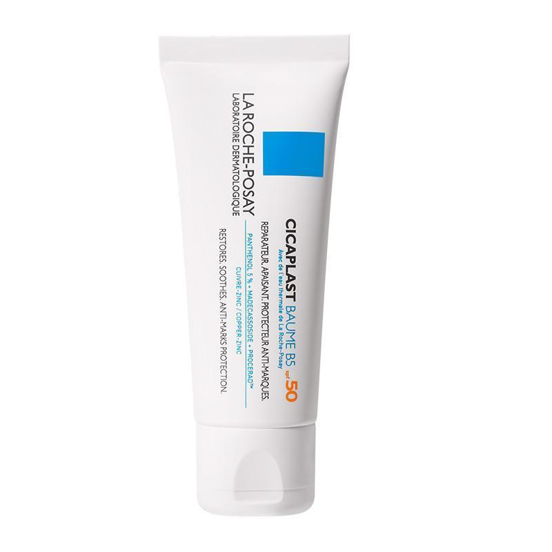 La Roche Posay Cicaplast Baume B5 SPF 50 Soothing Moisturizer Cream for Dry & Damaged Skin - Non-Greasy, Vitamin B5 Enriched Sunscreen (1.35 fl oz)