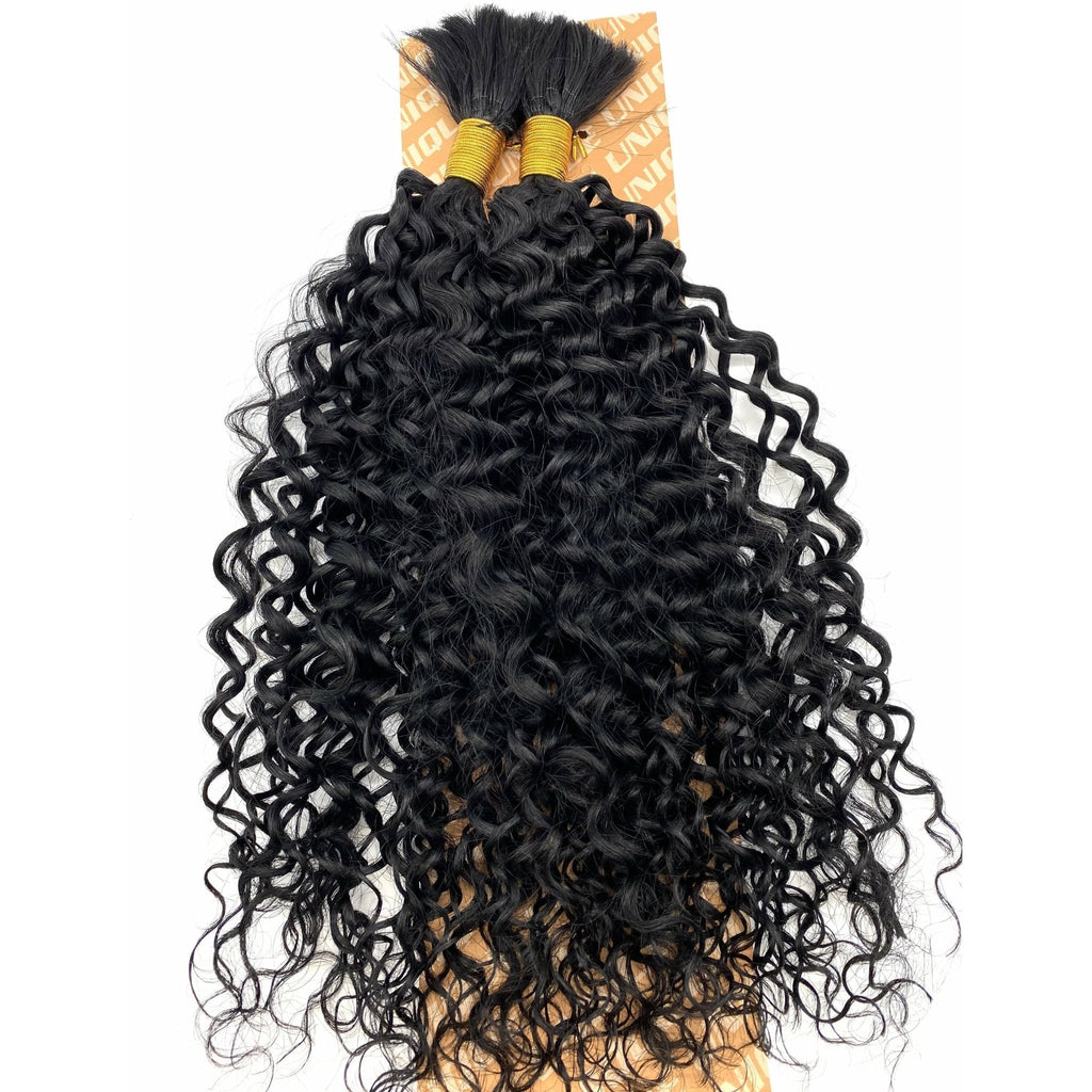 Unique's Human Hair Jerri Curl Bulk 18 Inch