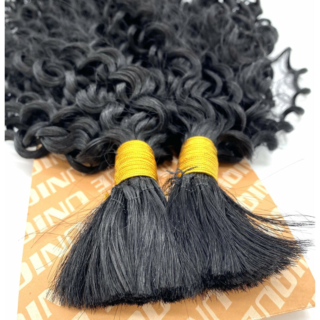Unique's Human Hair Jerri Curl Bulk 18 Inch