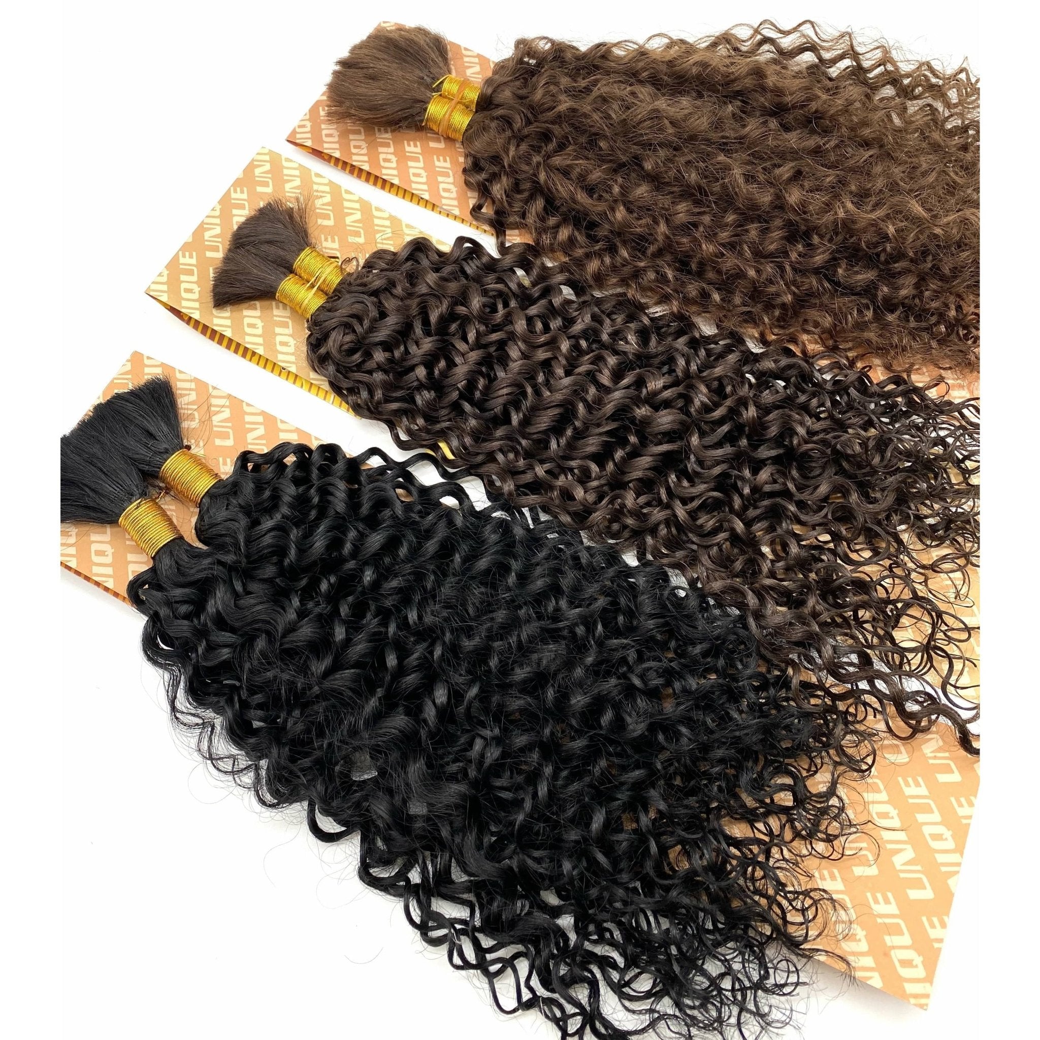 Unique's Human Hair Jerri Curl Bulk 18 Inch