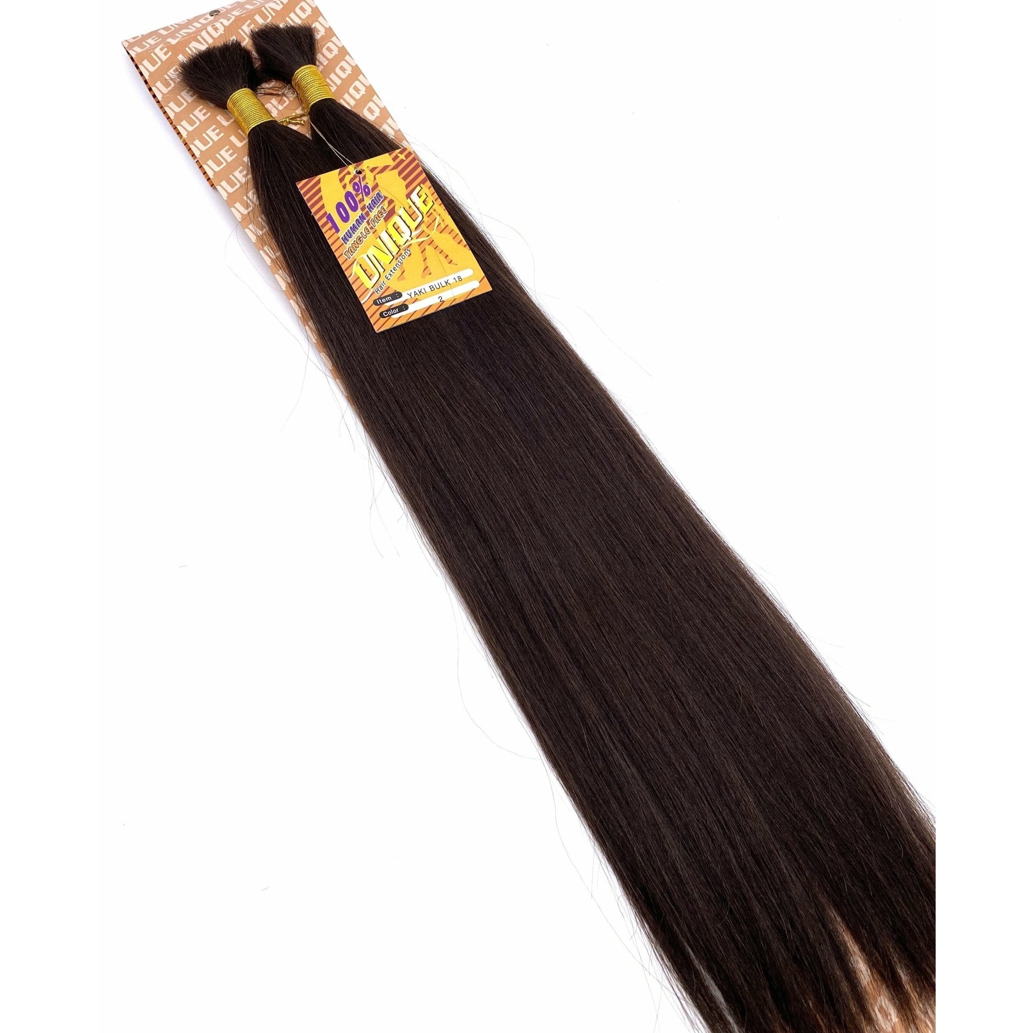 Unique's Yaki Bulk 100% Human Hair 16" Hair Extensions, New With Tags