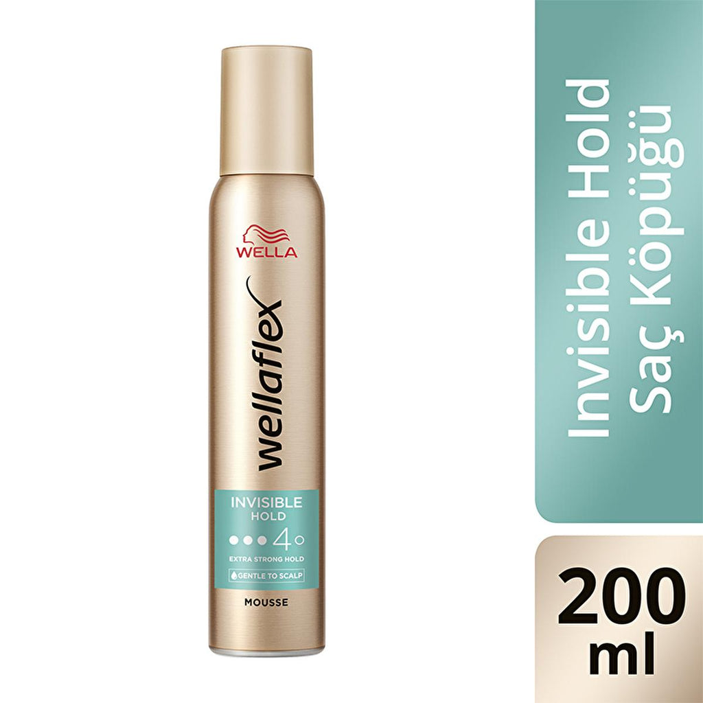 Wella Wellaflex Invisible Hold Extra Strong Hair Mousse - Vegan, 24-Hour Hold, Lightweight Hair Styling Product