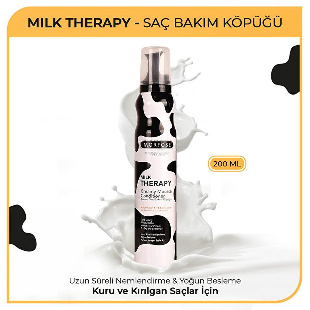 Morfose Milk Therapy Hair Foam - Nourishing & Repairing Hair Care for Dry & Damaged Hair