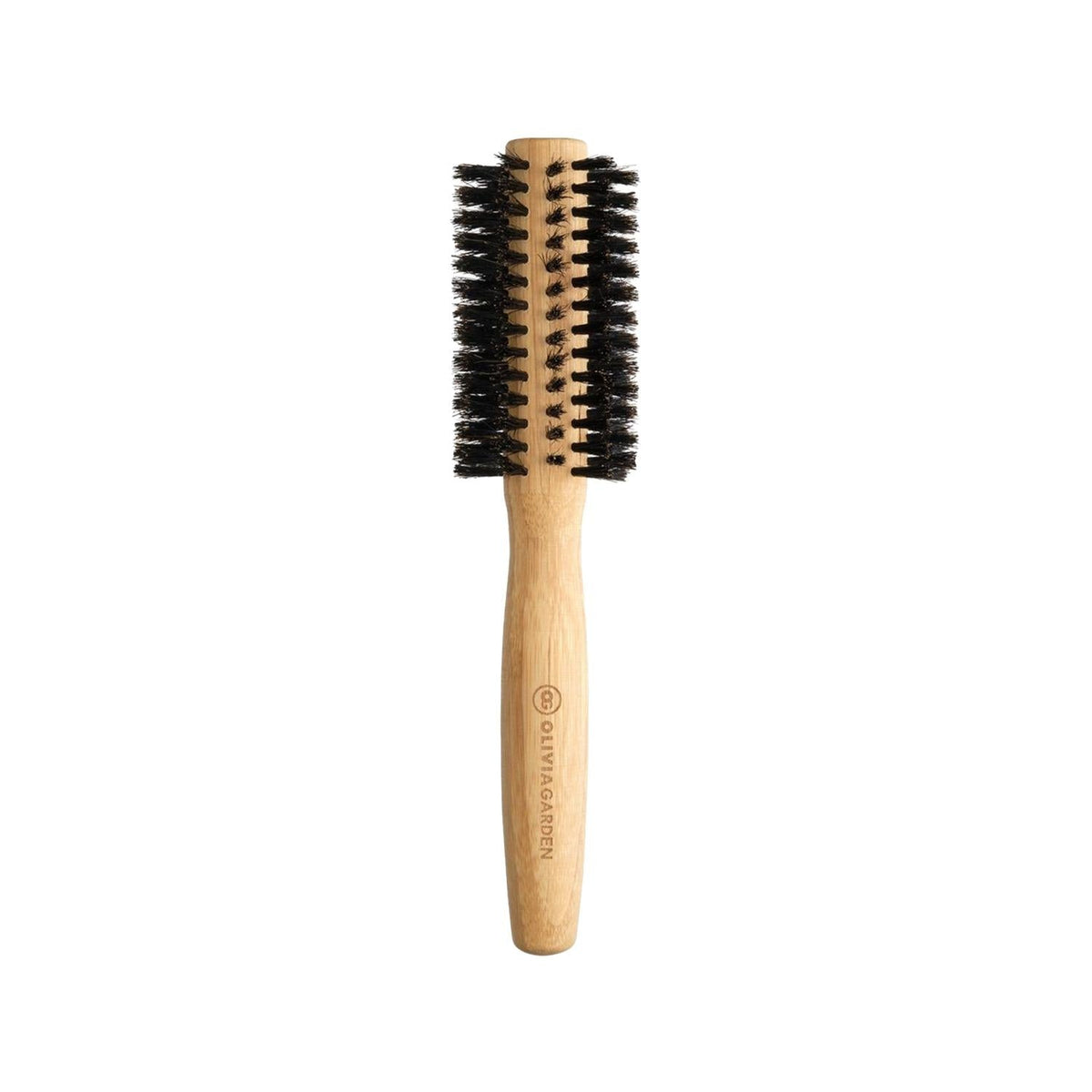 Olivia Garden Bamboo Touch Blowout Boar Bristle Hair Brush - 15mm Round Brush for Volume & Shine - Eco-Friendly Styling Brush
