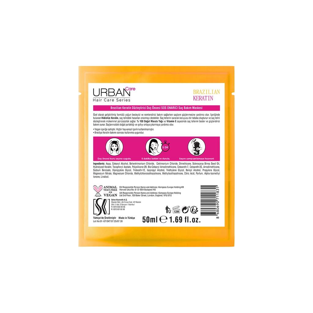 Urban Care Brazilian Keratin Smoothing Pre-Wash Hair Mask 50 ml