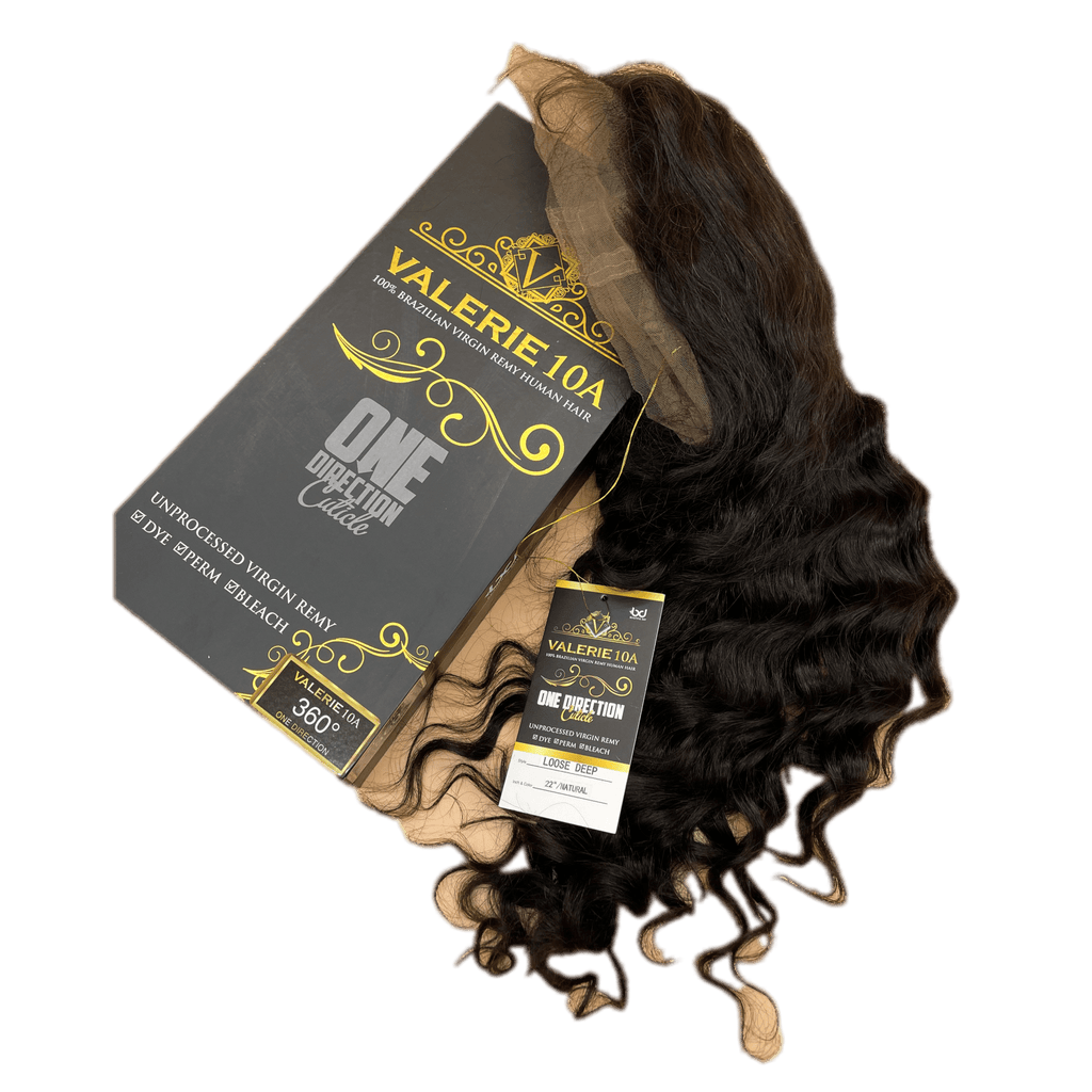 VIP Valerie 10A 360 Lace Wig One Direction Cuticle Loose Deep Natural Black