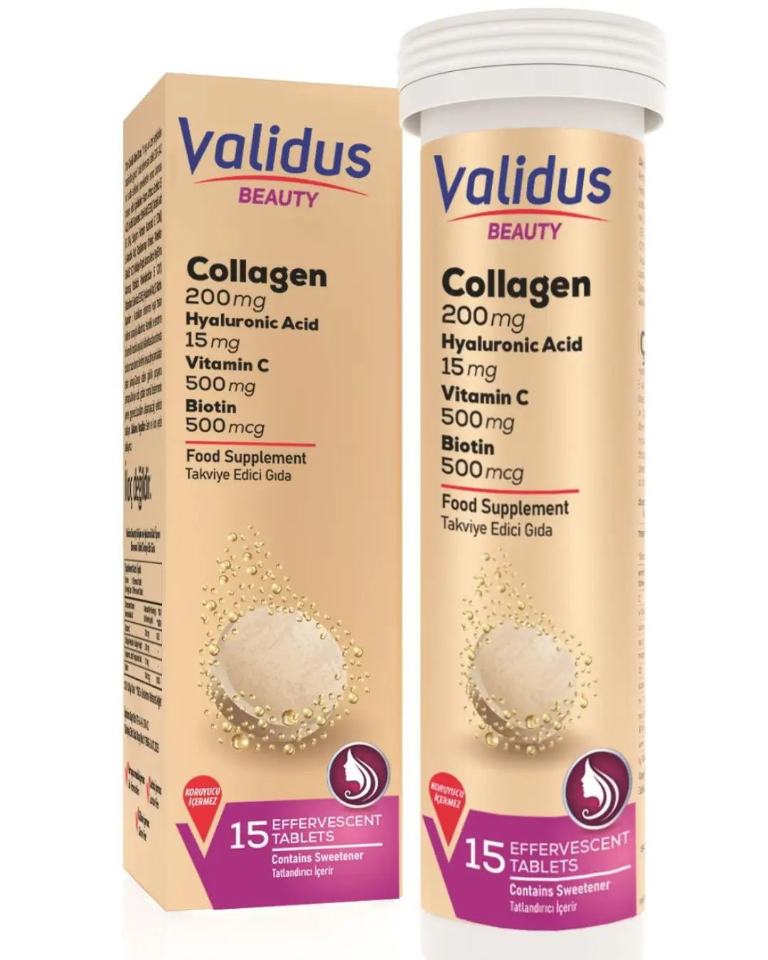 Validus Collagen Beauty Effervescent Tablets for Skin 15 Count