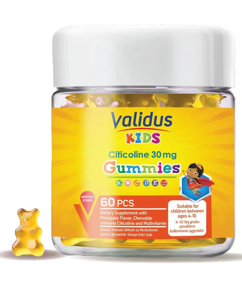 Validus Kids Citicoline Cognitive Support Gummies 60 Count