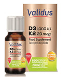 Validus Vitamin D3 + Vitamin K2 Drops for Bone Support 20 ml