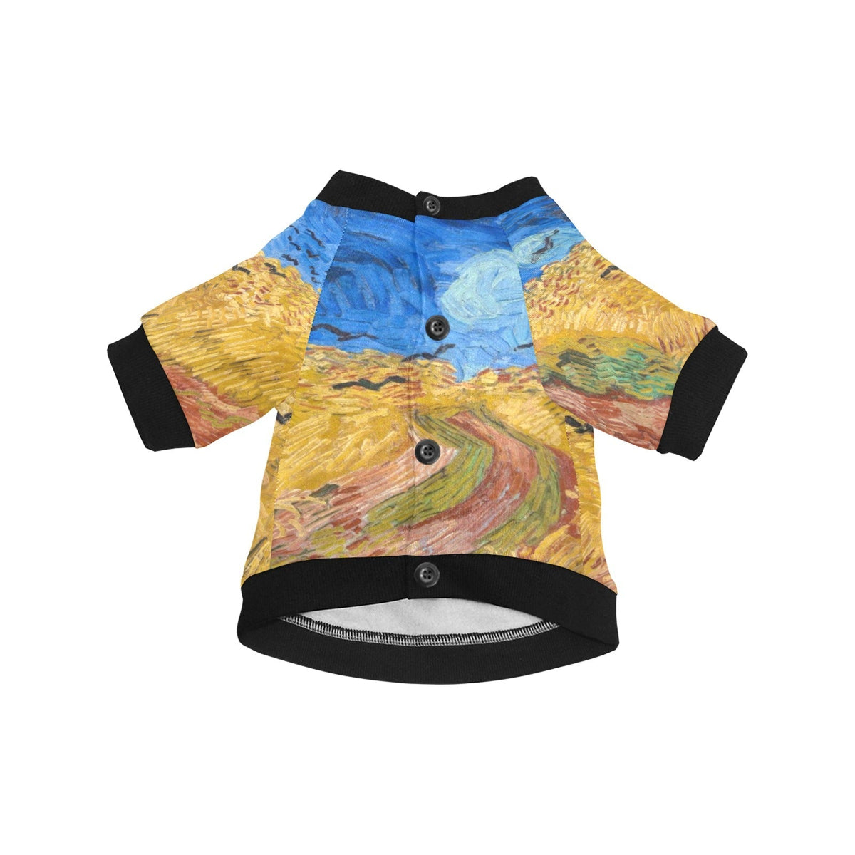 Van Gogh Wheatfield with Crows Round Neck Shirt