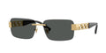 Versace VE2298 Gold Aviator Sunglasses for Men 58mm