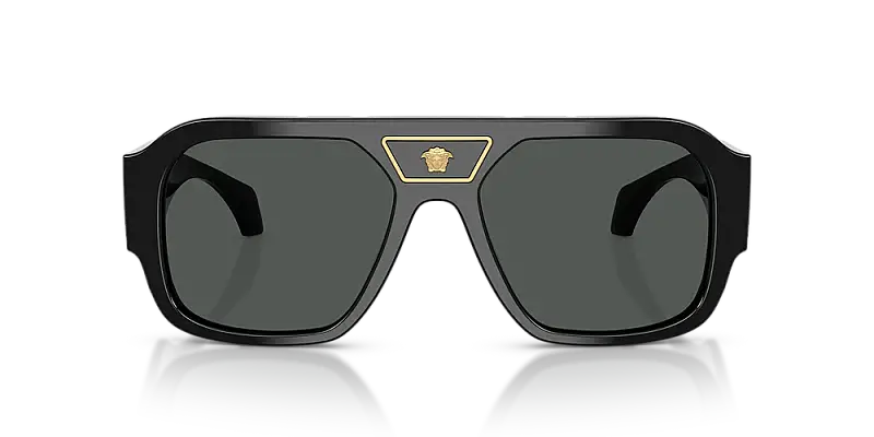 Versace 0VE4508U Black Rectangle Men's Sunglasses 56mm