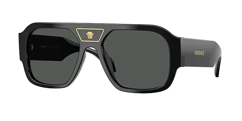 Versace 0VE4508U Black Rectangle Men's Sunglasses 56mm