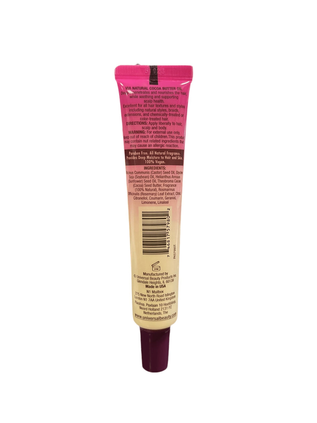 Via Natural Ultra Care Cocoa Butter Hair Oil, 1.5 oz