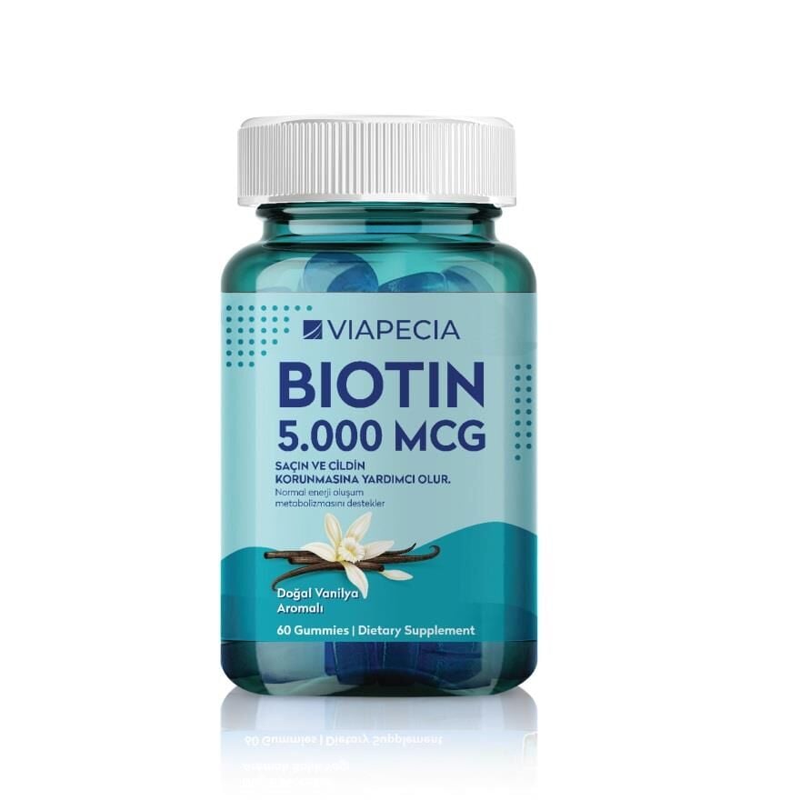 Viapecia Biotin 5000mcg Gummies for Hair & Nail Support 60ct