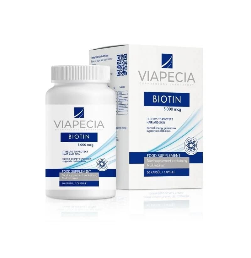 Viapecia Biotin 5000mcg Tablet for Hair & Nail Support 60ct