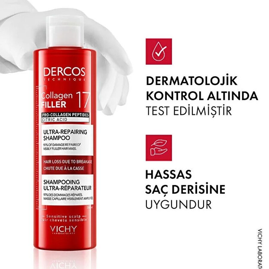 Vichy Dercos Collagen 17 Filler Shampoo Volumizing Therapy 200 ml