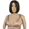 VIP Extensions Dark Brown Straight Bob Virgin Human Hair Full Lace Wig, Majestic Style
