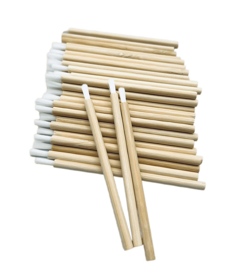VIP Eyelash Brushes with Bamboo Handle, 50 pcs/Bag