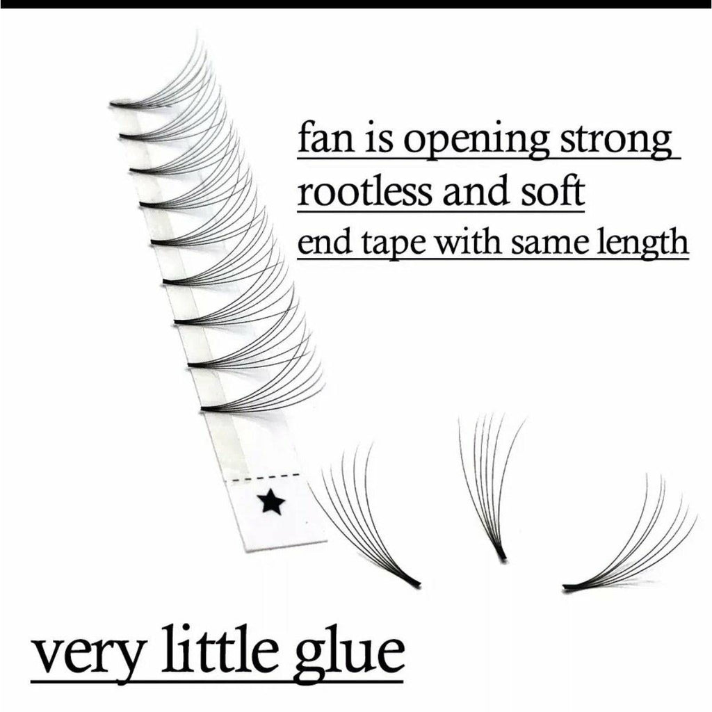 VIP Eyelashes Pre Fanned Lash Extensions 12 Lines 6D Curl - Choose Size