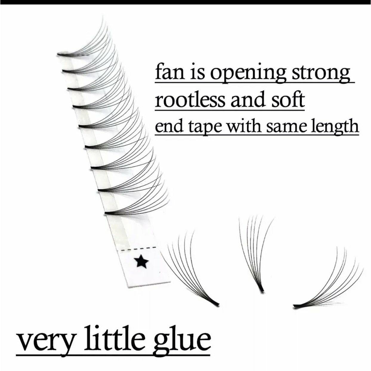 VIP Eyelashes Pre Fanned Lash Extensions 12 Lines 6D Curl - Choose Size