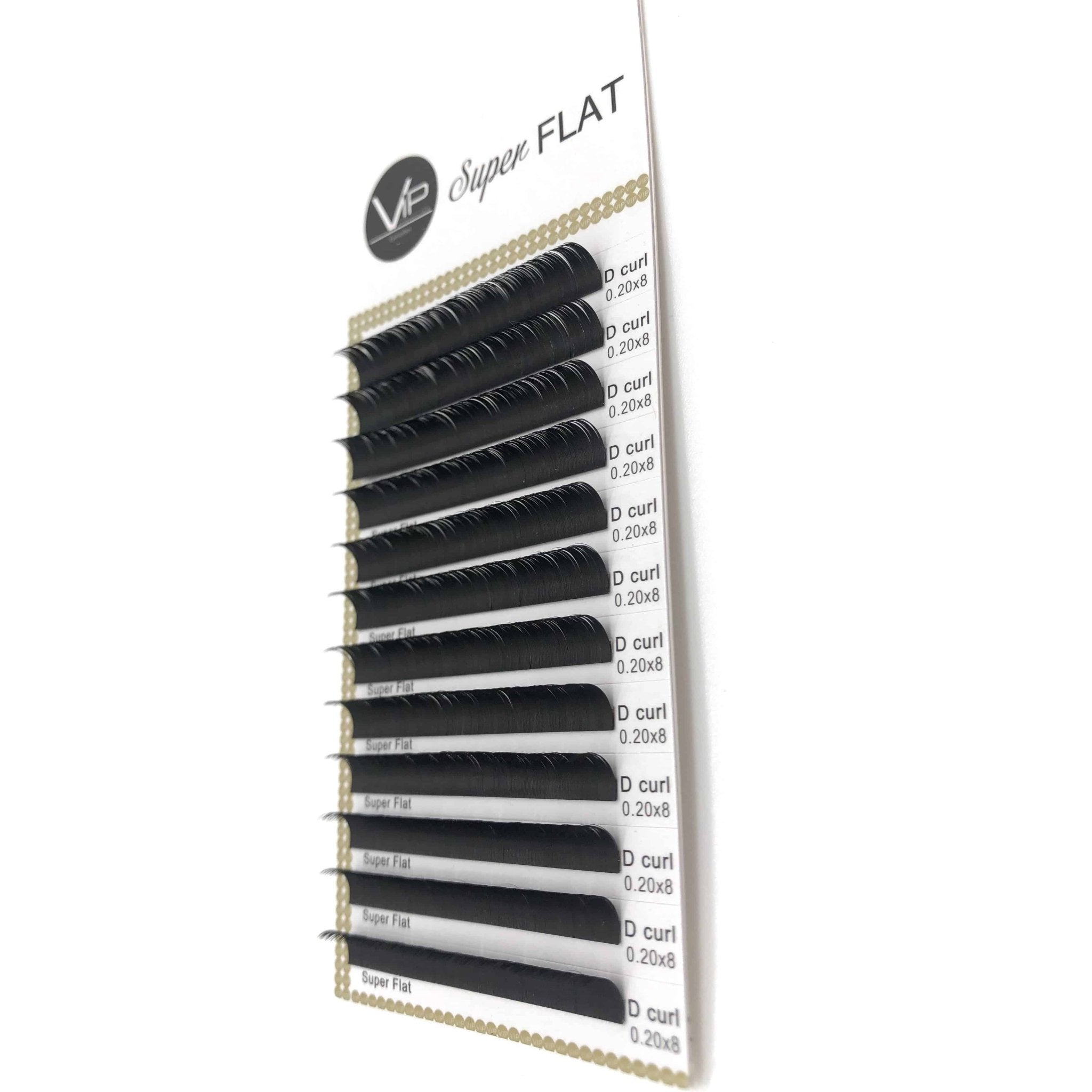 VIP Eyelashes Super Flat Extensions 12 Lines 0.20mm D Curl