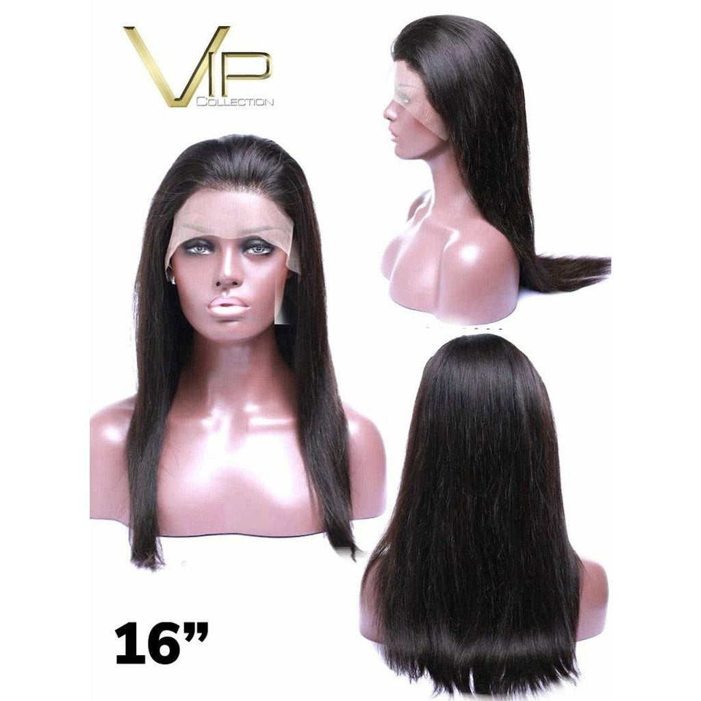 VIP Extensions Off Black to Burgundy Straight Human Hair Full Lace Wig, 150% Density