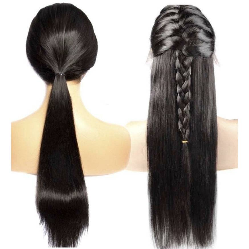 VIP Lace Front Wig, 100% Human Hair, Natural Black, 180 Density, Straight