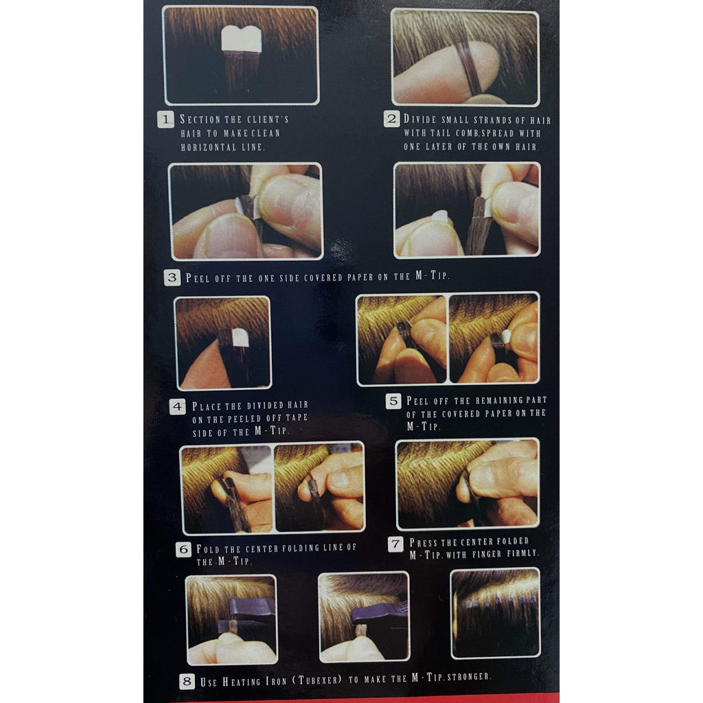 VIP M-Tip System Tape Hair Extensions 100 Strands Wavy 18"