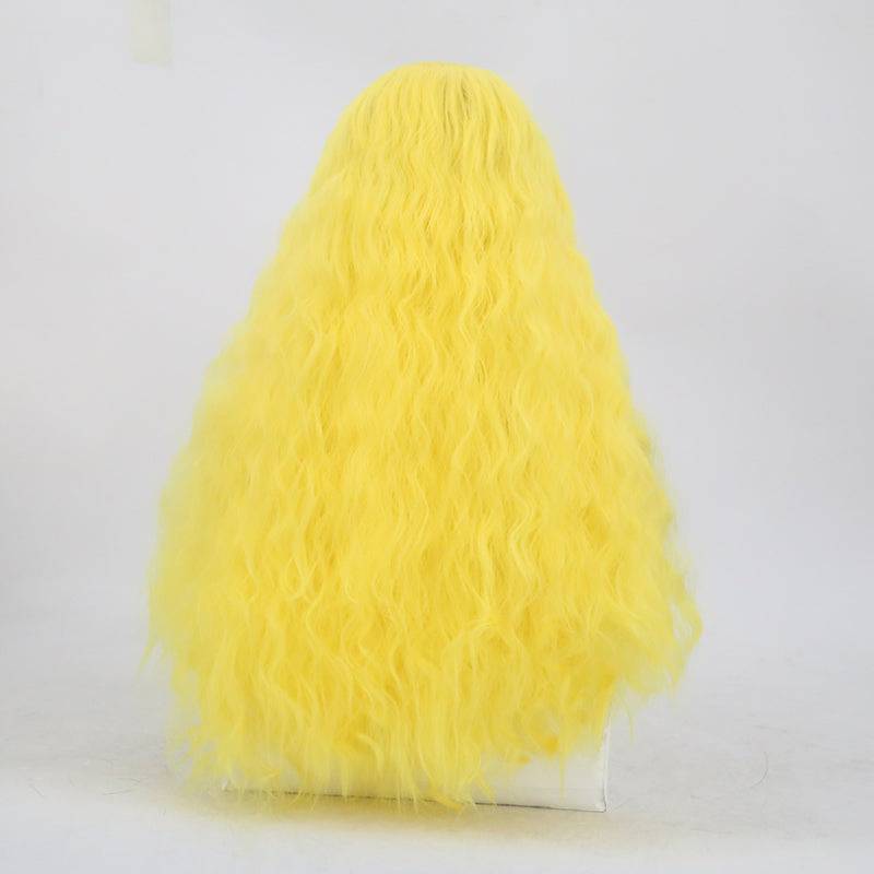 VIP Extensions Yellow Crimped Wave Synthetic Lace Front Wig, Style 21