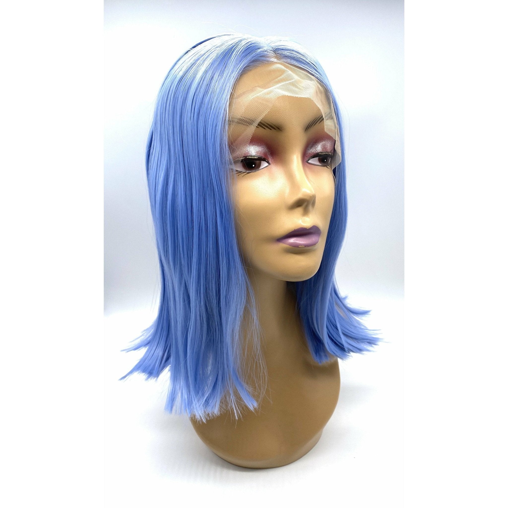 VIP Extensions Off Black to Light Blue Straight Bob Synthetic Lace Front Wig