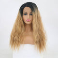 VIP Extensions Off Black to Bleach Blonde Wavy Synthetic Lace Front Wig, 24", Color T1B/613 (85)