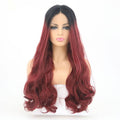 VIP Extensions Off Black to Burgundy Body Wave Synthetic Lace Front Wig, 24", Color T1B/118 (79)
