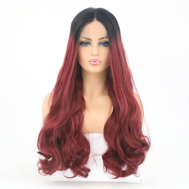 VIP Extensions Off Black to Burgundy Body Wave Synthetic Lace Front Wig, 24", Color T1B/118 (79)