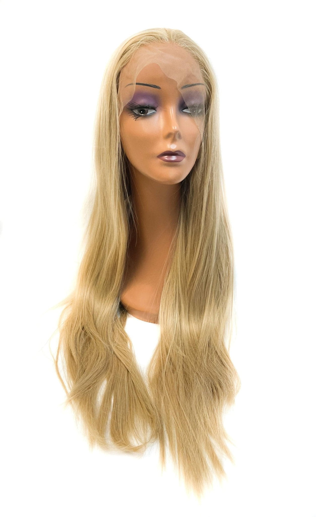 VIP Extensions Honey Blonde Straight Synthetic Lace Front Wig, Style 23